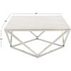 imageDeco 79 Ceramic Accent Table with Marble Top 29quot x 29quot x 18quot White