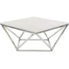 imageDeco 79 Ceramic Accent Table with Marble Top 29quot x 29quot x 18quot White