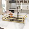 imageDeco 79 CosmoLiving by Cosmopolitan Metal Mirrored Tray with Acrylic Handles 22quot x 12quot x 5quot Gold