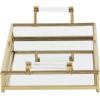imageDeco 79 CosmoLiving by Cosmopolitan Metal Mirrored Tray with Acrylic Handles 22quot x 12quot x 5quot Gold