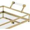 imageDeco 79 CosmoLiving by Cosmopolitan Metal Mirrored Tray with Acrylic Handles 22quot x 12quot x 5quot Gold