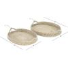 imageDeco 79 Dried Plant Handmade Tray with Metal Rim Set of 2 27quot 26quotW BrownBrown