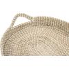 imageDeco 79 Dried Plant Handmade Tray with Metal Rim Set of 2 27quot 26quotW BrownBrown