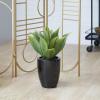 imageDeco 79 Faux Foliage Agave Artificial Plant with Realistic Leaves and Black Fiberglass Pot 17quot x 16quot x 22quot Green