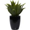 imageDeco 79 Faux Foliage Agave Artificial Plant with Realistic Leaves and Black Fiberglass Pot 17quot x 16quot x 22quot Green