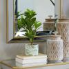 imageDeco 79 Faux Foliage Bay Laurel Artificial Plant with Leaf Patterned Pot 11quot x 11quot x 16quot Green
