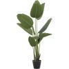 imageDeco 79 Faux Foliage Bird of Paradise Artificial Plant with Black Fluted Pot 21quot x 21quot x 61quot Green4ft 9in