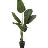 imageDeco 79 Faux Foliage Bird of Paradise Artificial Plant with Black Fluted Pot 21quot x 21quot x 61quot Green4ft 9in
