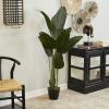 imageDeco 79 Faux Foliage Bird of Paradise Artificial Plant with Black Fluted Pot 21quot x 21quot x 61quot Green4ft 9in