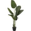 imageDeco 79 Faux Foliage Bird of Paradise Artificial Plant with Black Fluted Pot 21quot x 21quot x 61quot Green4ft 9in