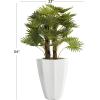imageDeco 79 Faux Foliage Date Palm Artificial Plant with White Fiberglass Pot 20quot x 21quot x 42quot GreenGreen