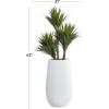 imageDeco 79 Faux Foliage Date Palm Artificial Plant with White Fiberglass Pot 20quot x 21quot x 42quot GreenGreen