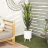 imageDeco 79 Faux Foliage Dracaena Artificial Plant with Realistic Leaves and White Ceramic Pot 19quot x 19quot x 49quot Green