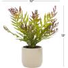 imageDeco 79 Faux Foliage Fern Artificial Plant with Realistic Leaves and Beige Ceramic Pot 11quot x 12quot x 13quot Green