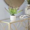 imageDeco 79 Faux Foliage Fern Artificial Plant with Realistic Leaves and Beige Ceramic Pot 11quot x 12quot x 13quot Green