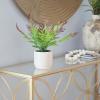 imageDeco 79 Faux Foliage Fern Artificial Plant with Realistic Leaves and Beige Ceramic Pot 11quot x 12quot x 13quot Green