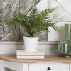 imageDeco 79 Faux Foliage Fern Artificial Plant with Realistic Leaves and Fluted Porcelain Pot 19quot x 23quot x 14quot Green