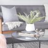 imageDeco 79 Faux Foliage Fern Artificial Plant with Realistic Leaves and White Ceramic Pot 19quot x 12quot x 14quot Green