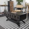 imageDeco 79 Faux Leather Living Room Coffee Table Vintage Faux Leather 2 Drawer Table with Curved Style Leg Stand Center Table 40quot x 19quot x 21quot Brown