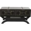 imageDeco 79 Faux Leather Living Room Coffee Table Vintage Faux Leather 2 Drawer Table with Curved Style Leg Stand Center Table 40quot x 19quot x 21quot Brown