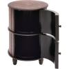 imageDeco 79 Faux Leather Room Cabinet Circular Storage 2 Door Storage Cabinet with Stacked Book Design and Scroll Details Accent Cabinet 18quot x 18quot x 28quot RedAccent Cabinet 18 x 18 x 28