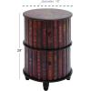 imageDeco 79 Faux Leather Room Cabinet Circular Storage 2 Door Storage Cabinet with Stacked Book Design and Scroll Details Accent Cabinet 18quot x 18quot x 28quot RedAccent Cabinet 18 x 18 x 28