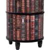 imageDeco 79 Faux Leather Room Cabinet Circular Storage 2 Door Storage Cabinet with Stacked Book Design and Scroll Details Accent Cabinet 18quot x 18quot x 28quot RedAccent Cabinet 18 x 18 x 28
