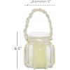imageDeco 79 Glass Decorative Candle Lantern with Rope Handle 6quot x 6quot x 6quot Clear6 X 6 X 6
