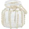 imageDeco 79 Glass Decorative Candle Lantern with Rope Handle 6quot x 6quot x 6quot Clear6 X 6 X 6