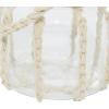 imageDeco 79 Glass Decorative Candle Lantern with Rope Handle 6quot x 6quot x 6quot Clear6 X 6 X 6