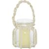 imageDeco 79 Glass Decorative Candle Lantern with Rope Handle 6quot x 6quot x 6quot Clear6 X 6 X 6