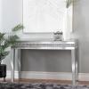 imageDeco 79 Glass Mirrored Console Table with Crystal Studded Embellishments 47quot x 20quot x 32quot Silver