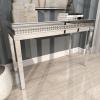 imageDeco 79 Glass Mirrored Console Table with Crystal Studded Embellishments 47quot x 20quot x 32quot Silver