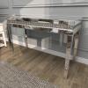 imageDeco 79 Glass Mirrored Console Table with Crystal Studded Embellishments 47quot x 20quot x 32quot Silver