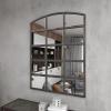 imageDeco 79 Glass Room Wall Mirror Window Pane Inspired Entryway Mirror Wall Mounted Mirror 35quot x 1quot x 45quot BlackBlack