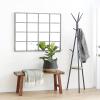 imageDeco 79 Glass Room Wall Mirror Window Pane Inspired Entryway Mirror Wall Mounted Mirror 35quot x 1quot x 45quot BlackBlack