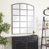 imageDeco 79 Glass Room Wall Mirror Window Pane Inspired Entryway Mirror Wall Mounted Mirror 35quot x 1quot x 45quot BlackBlack