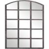 imageDeco 79 Glass Room Wall Mirror Window Pane Inspired Entryway Mirror Wall Mounted Mirror 35quot x 1quot x 45quot BlackDark Grey