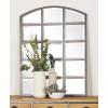 imageDeco 79 Glass Room Wall Mirror Window Pane Inspired Entryway Mirror Wall Mounted Mirror 35quot x 1quot x 45quot BlackDark Grey