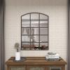 imageDeco 79 Glass Room Wall Mirror Window Pane Inspired Entryway Mirror Wall Mounted Mirror 35quot x 1quot x 45quot BlackDark Grey