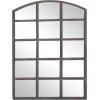 imageDeco 79 Glass Room Wall Mirror Window Pane Inspired Entryway Mirror Wall Mounted Mirror 35quot x 1quot x 45quot BlackDark Grey