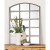 imageDeco 79 Glass Room Wall Mirror Window Pane Inspired Entryway Mirror Wall Mounted Mirror 35quot x 1quot x 45quot BlackDark Grey