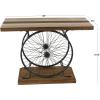 imageDeco 79 Industrial Wood and Metal Wheel Console Table 39quot x 25quot x 12quot BrownBlackBrown
