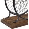 imageDeco 79 Industrial Wood and Metal Wheel Console Table 39quot x 25quot x 12quot BrownBlackBrown