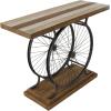imageDeco 79 Industrial Wood and Metal Wheel Console Table 39quot x 25quot x 12quot BrownBlackBrown