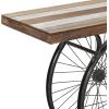 imageDeco 79 Industrial Wood and Metal Wheel Console Table 39quot x 25quot x 12quot BrownBlackBrown