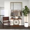 imageDeco 79 Industrial Wood and Metal Wheel Console Table 39quot x 25quot x 12quot BrownBlackBrown