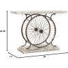 imageDeco 79 Industrial Wood and Metal Wheel Console Table 39quot x 25quot x 12quot BrownBlackWhite