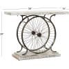 imageDeco 79 Industrial Wood and Metal Wheel Console Table 39quot x 25quot x 12quot BrownBlackWhite
