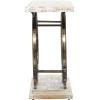 imageDeco 79 Industrial Wood and Metal Wheel Console Table 39quot x 25quot x 12quot BrownBlackWhite